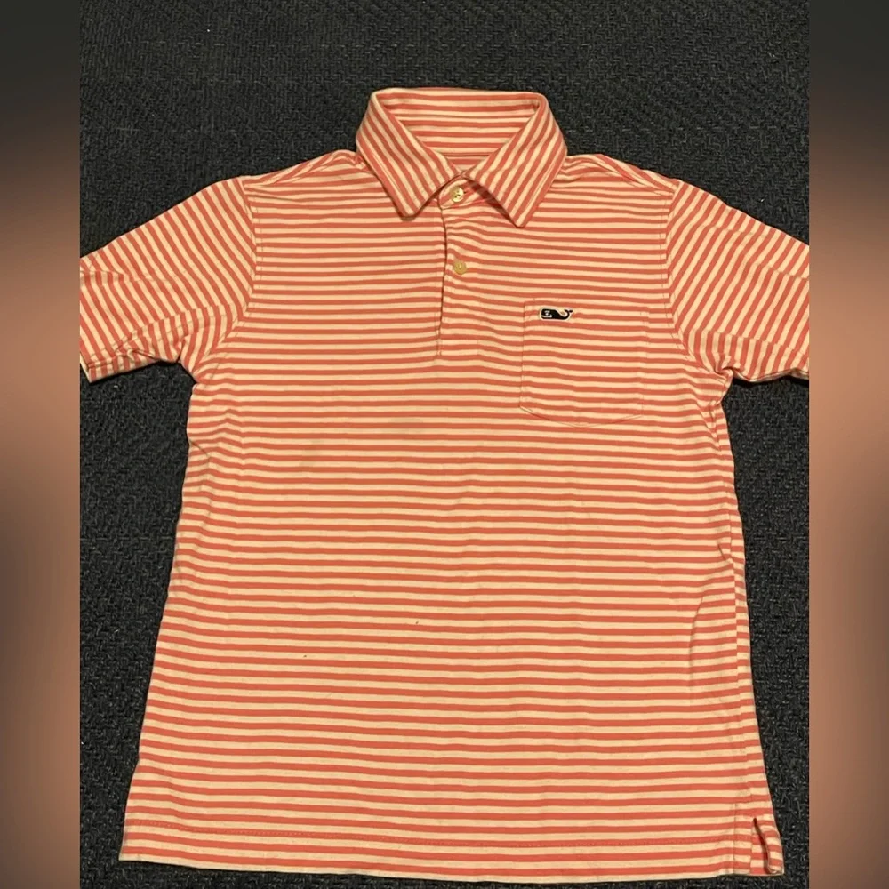 Vineyard Vines Pink and White Striped Polo for Boys - Picture 1 of 5